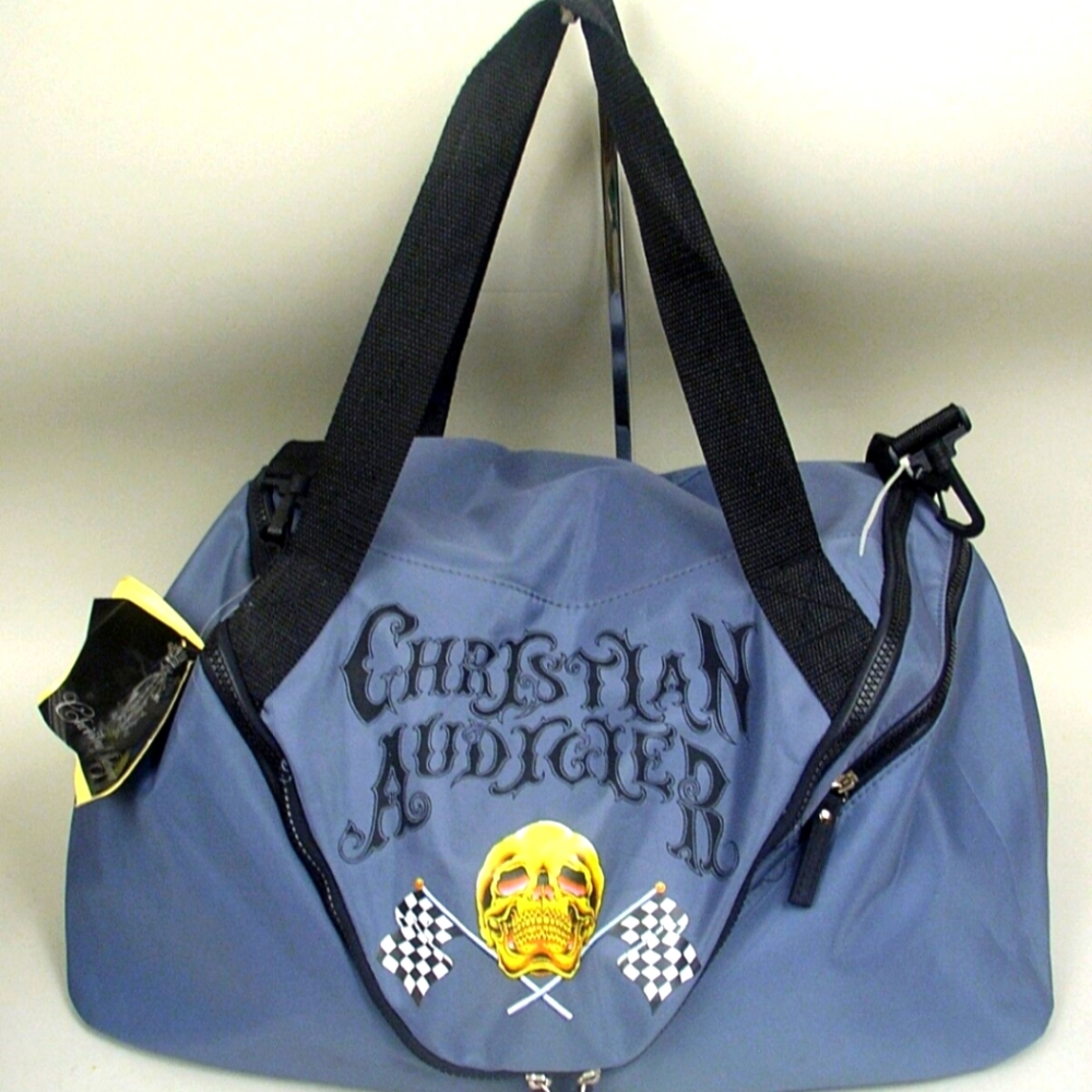 Christian Audigier Skull/Flag Duffle Bag